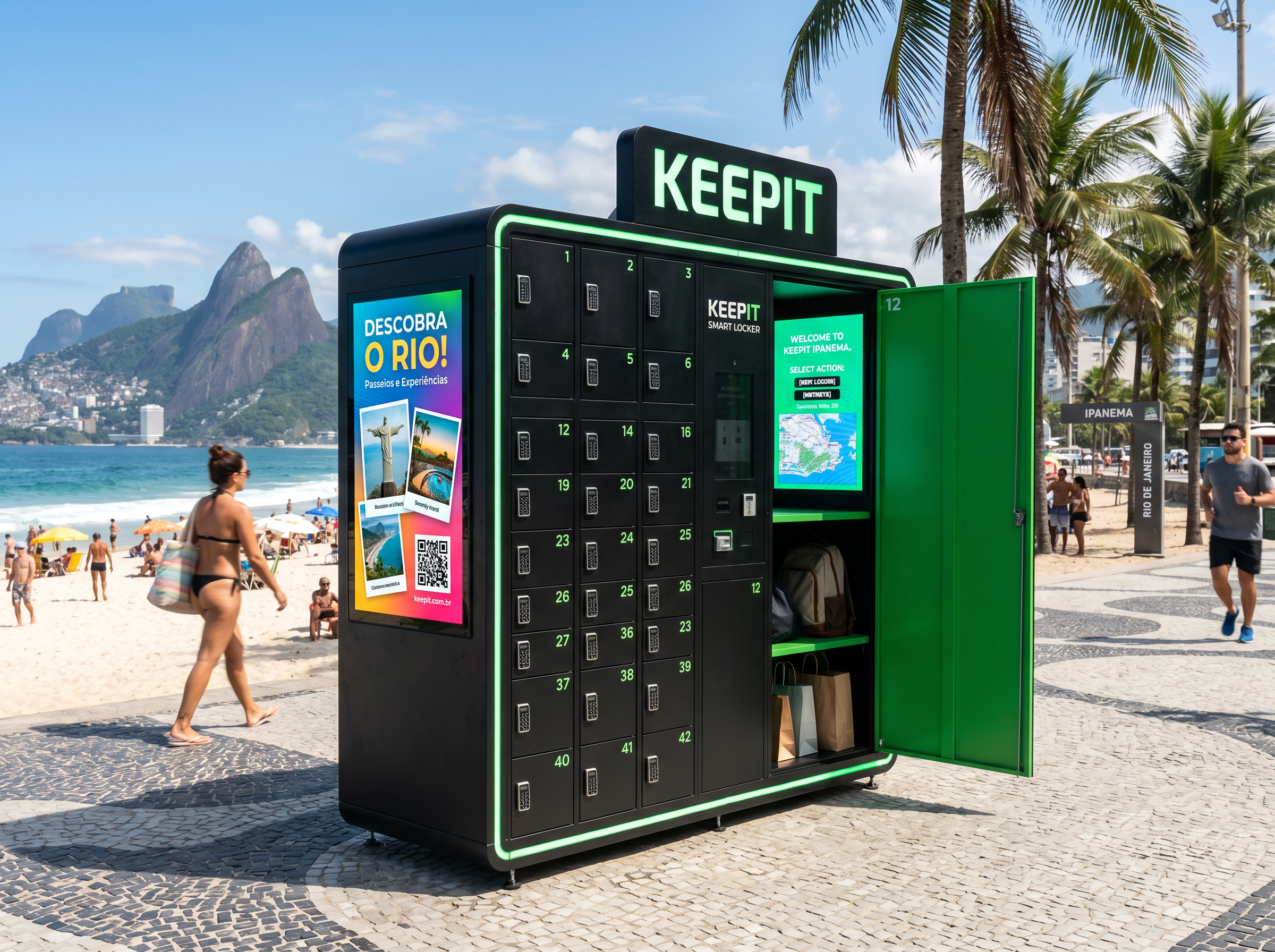 Hub KEEPIT em Ipanema com Morro Dois Irmãos ao fundo